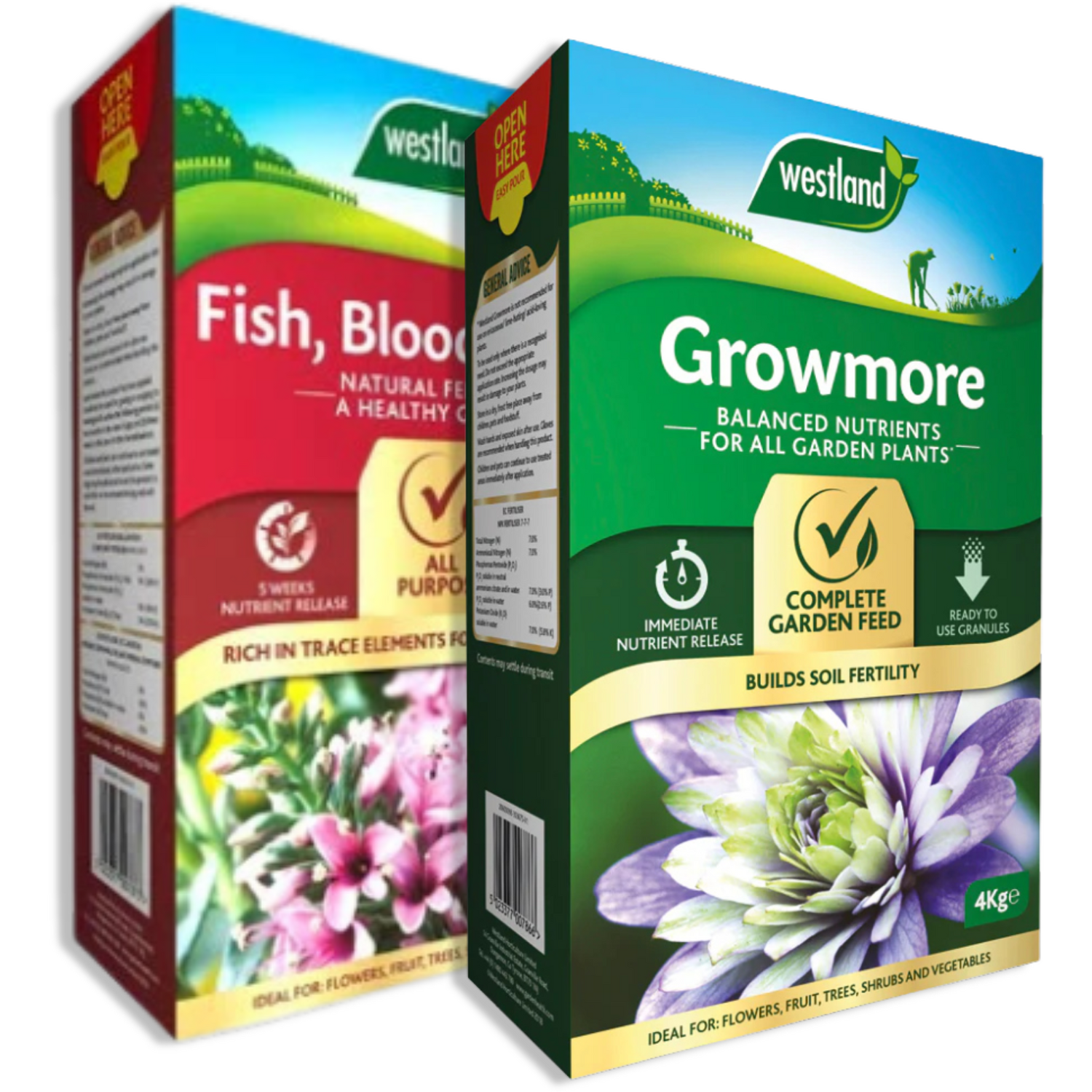 Westland Growmore 4Kg + Fish Blood & Bone 4Kg - Duo Pack - Brown