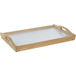White Top Pinewood Bed Tray with Folding Legs