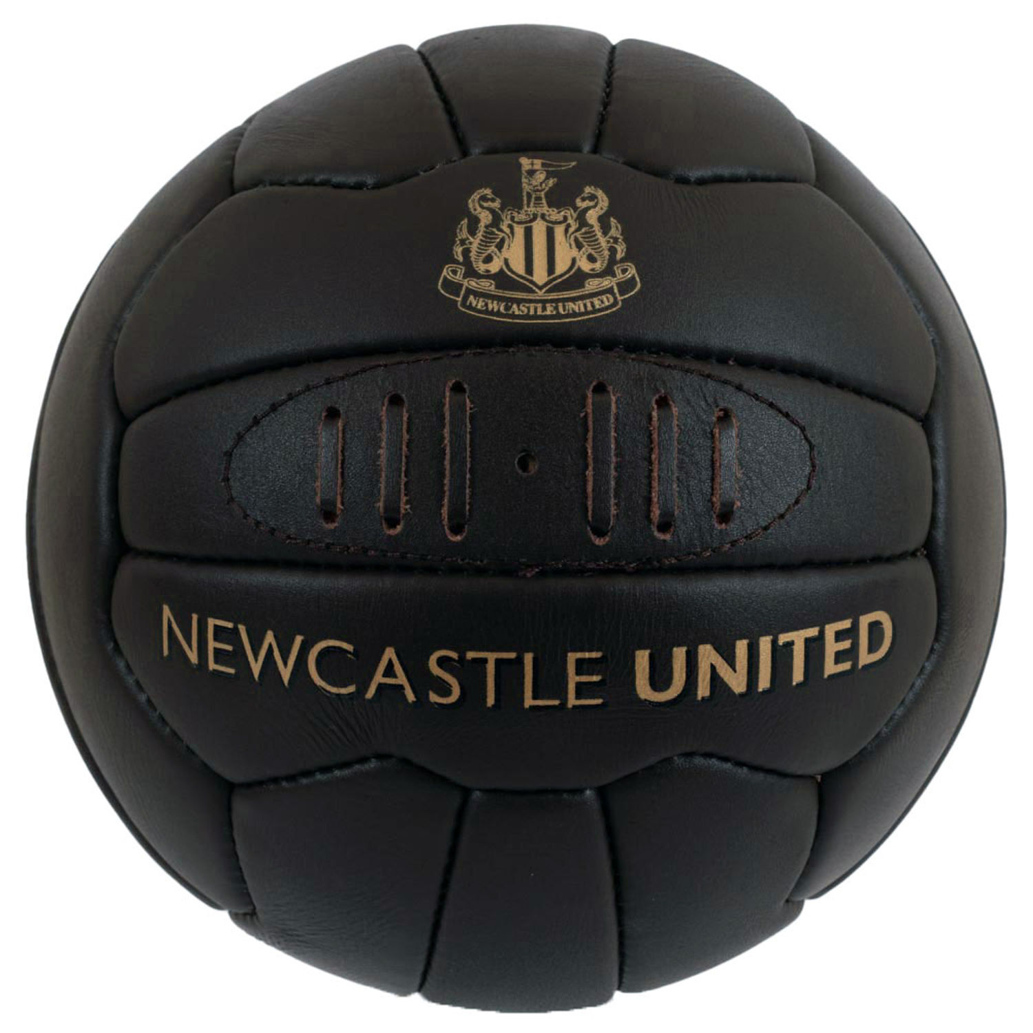 Newcastle United Fc Heritage Retro Leather Football - Black/Gold