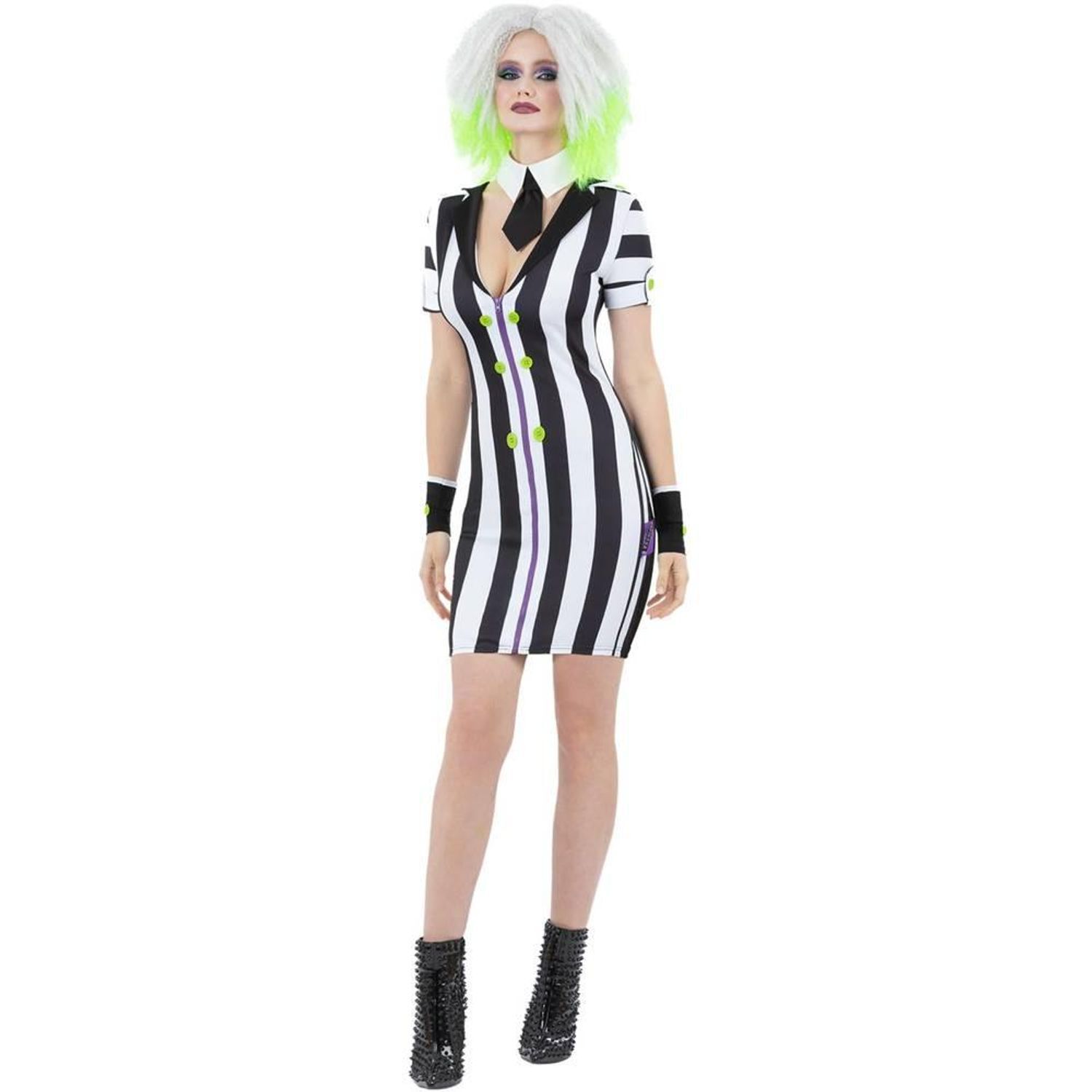 Beetlejuice Halloween Costume Dress - Black/White