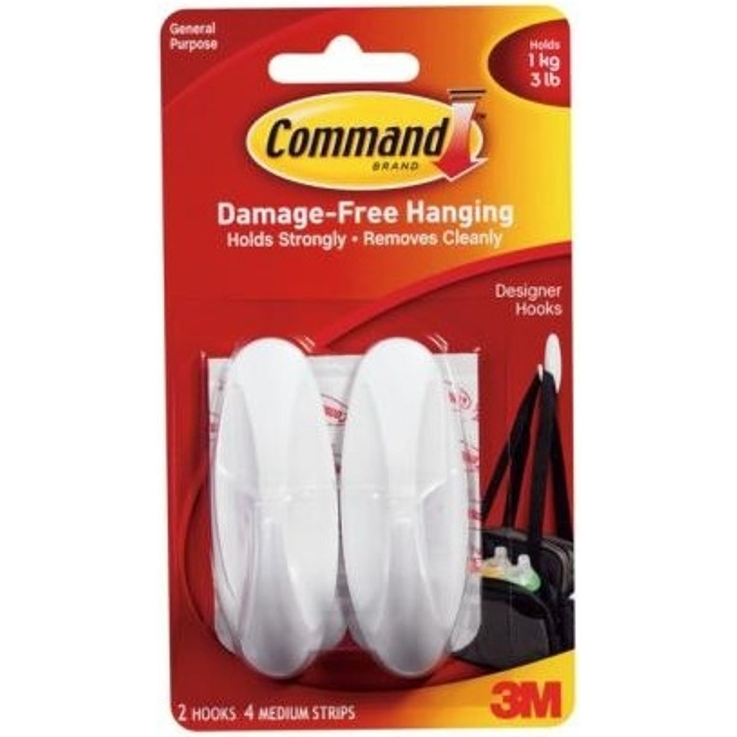 Command Designer Hook (Pack Of 2) - White