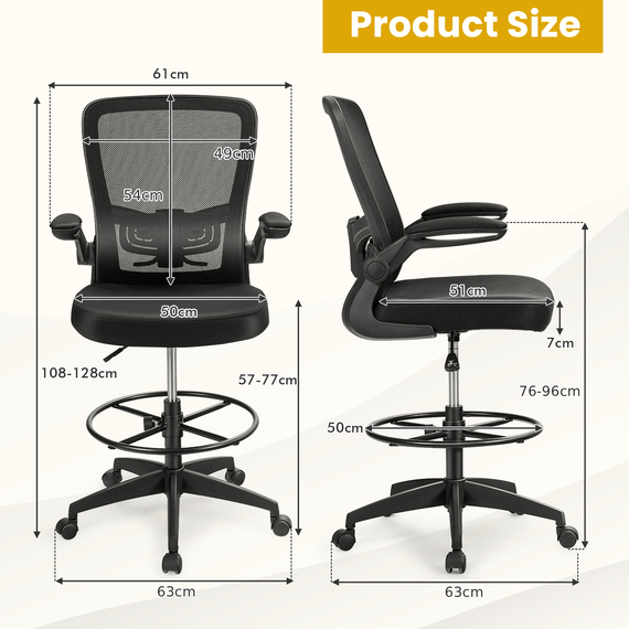High Back Mesh Drafting Chair