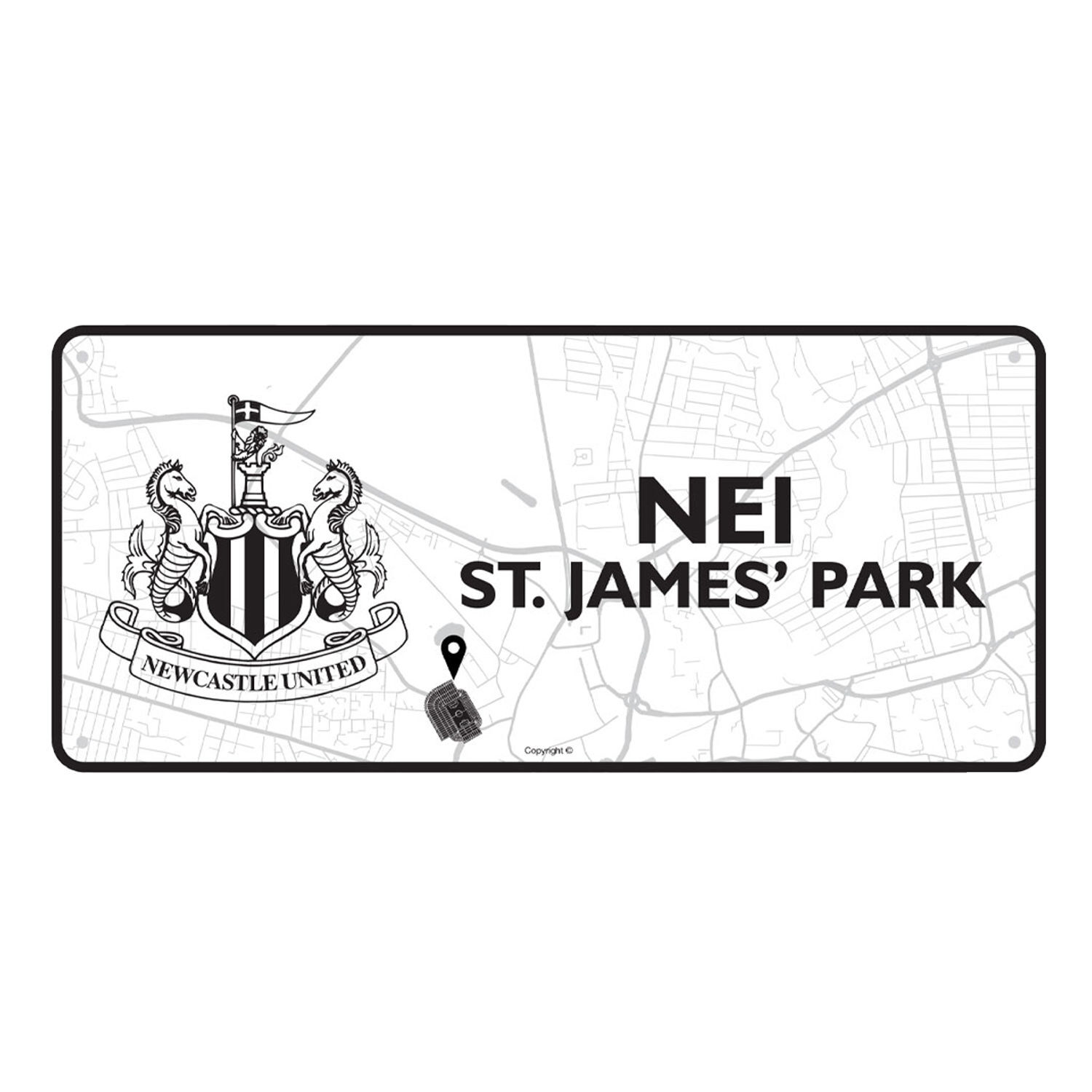 Newcastle United Fc Unisex White Route To Plaque In - Image 2