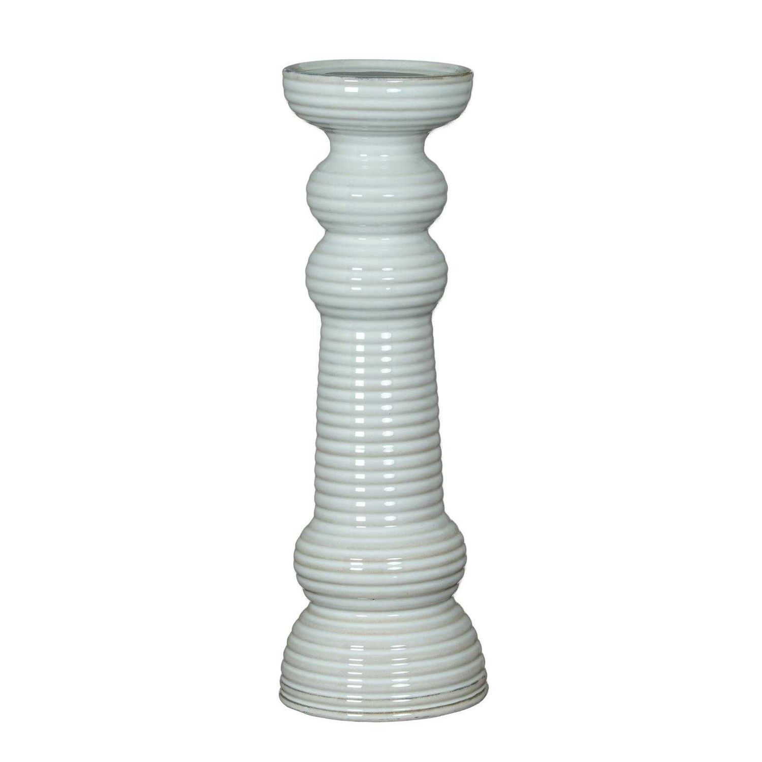 Hill Interiors White Sile Pillar Candle Holder - 38Cm X 12Cm X 12Cm - 100% Mixed - Image 2