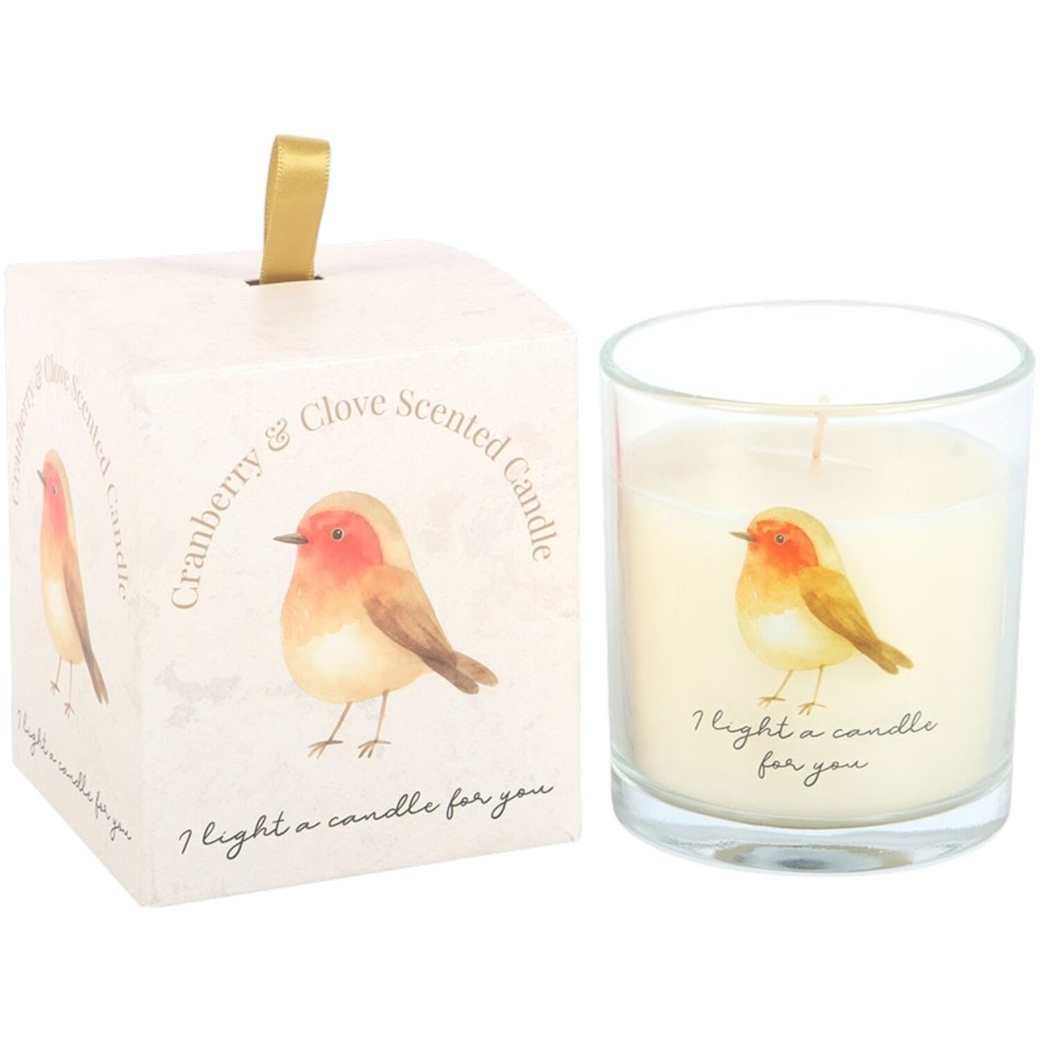 Kingsbury Gifts Robin Remembrance Scented Candle - White