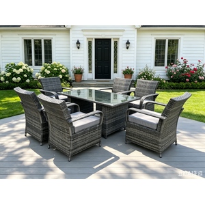 Fimous Rattan Rectangular Dining Set