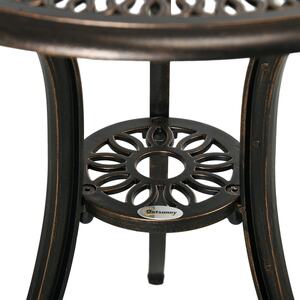 Niso Aluminium Bronze Tone 3 Piece Garden Bistro Set With Umbrella Hole Table And Chairs