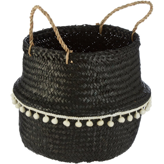 Solas Small Black Seagrass Basket