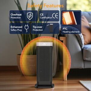 Portable PTC Ceramic Space Heater with Oscillating Fan and Remote