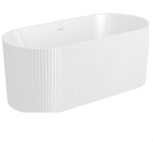 Modern Curved Back To Wall Bath, 1700 x 486 x 580mm, Gloss White