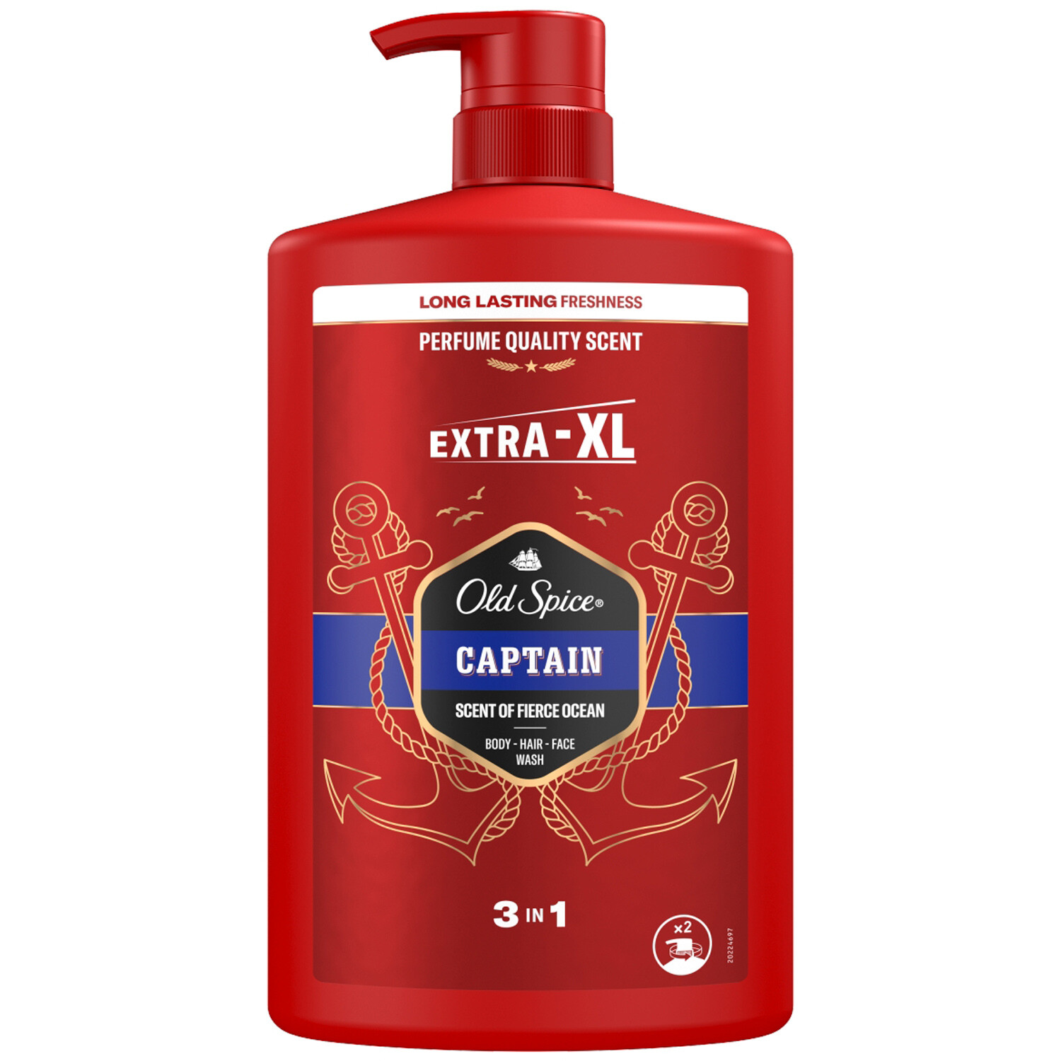 Old Spice Captain Shower Gel Men 3-in-1 Mens Shampoo Body Hair Face Wash, 1000ml - Image 7