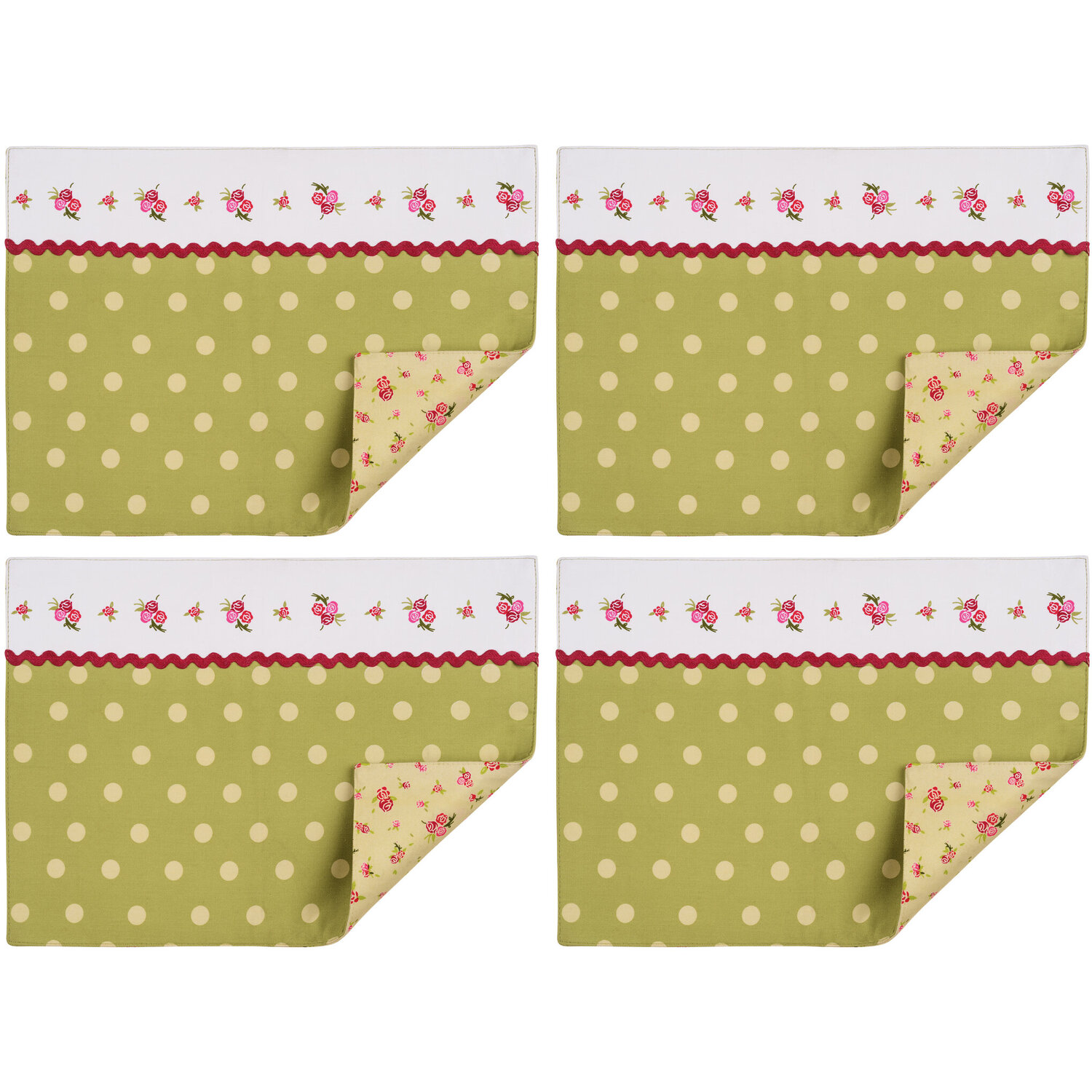 Maison By Premier Set Of Four Rose Cottage Placemats - Assorted