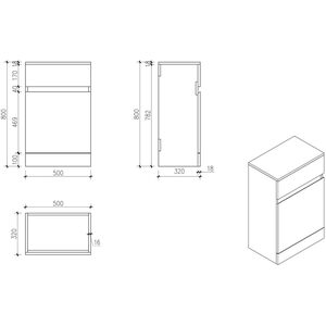 White Gloss Back to Wall Toilet Unit & D Shape Toilet - 500 x 320mm