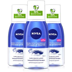 Nivea Double Effect Eye Make Up Remover 125ml - Pack of 3