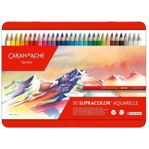 Supracolor II 30 Water Soluble Colour Pencils - Professional Artist Set in Metal Tin