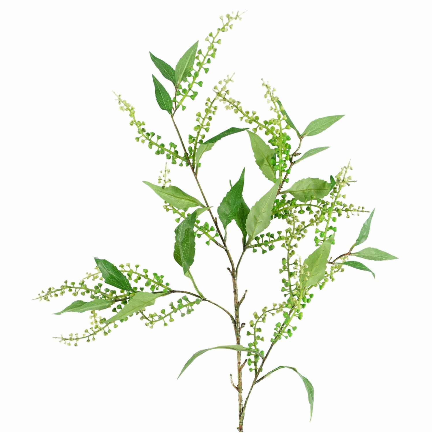 Artificial Foliage Stem With Silk Leaves 85cm - Green