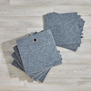Grey Felt / Felt Home Source Pack of 4 Cube Canvas Fabric Storage Insert Boxes shot 17033564