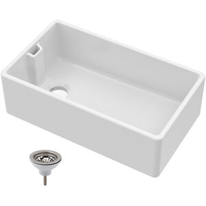 Balterley 1 Bowl Fireclay Belfast Kitchen Sink & Basket Strainer Waste