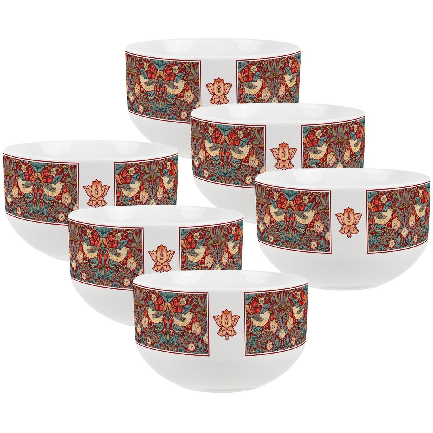 Image of Red Strawberry Thief Ceramic Bowl -&hellip;