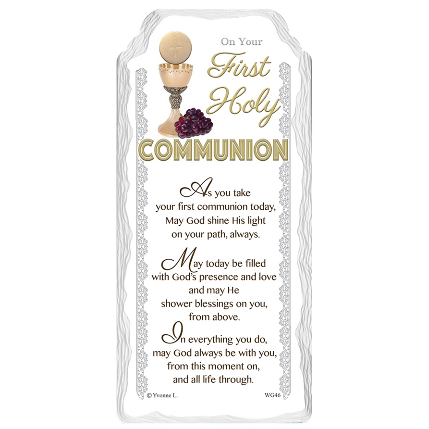 On Your First Communion Sentimental Handcrafted Ceramic Plaque - Multi
