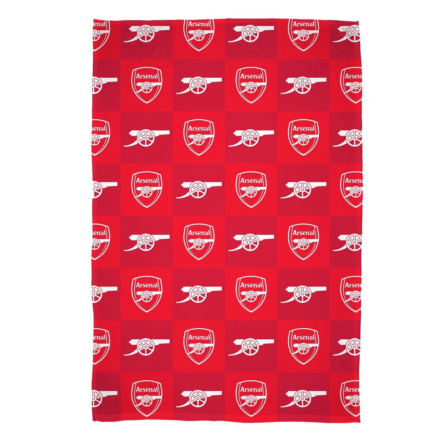 Arsenal Fc Polyester Checkered Fleece Blanket - Red/White
