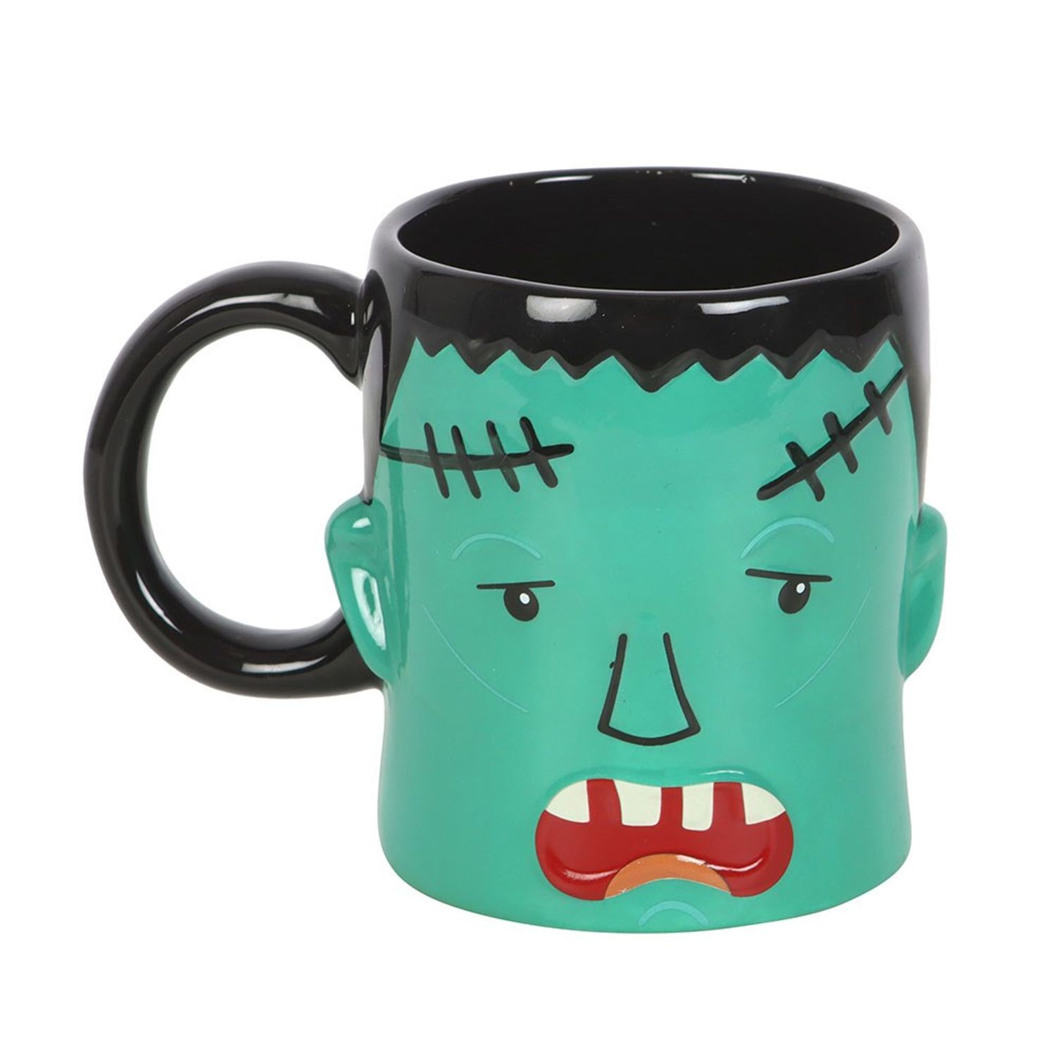 Something Different Head Frankenstein 450Ml Mug - Black/Green