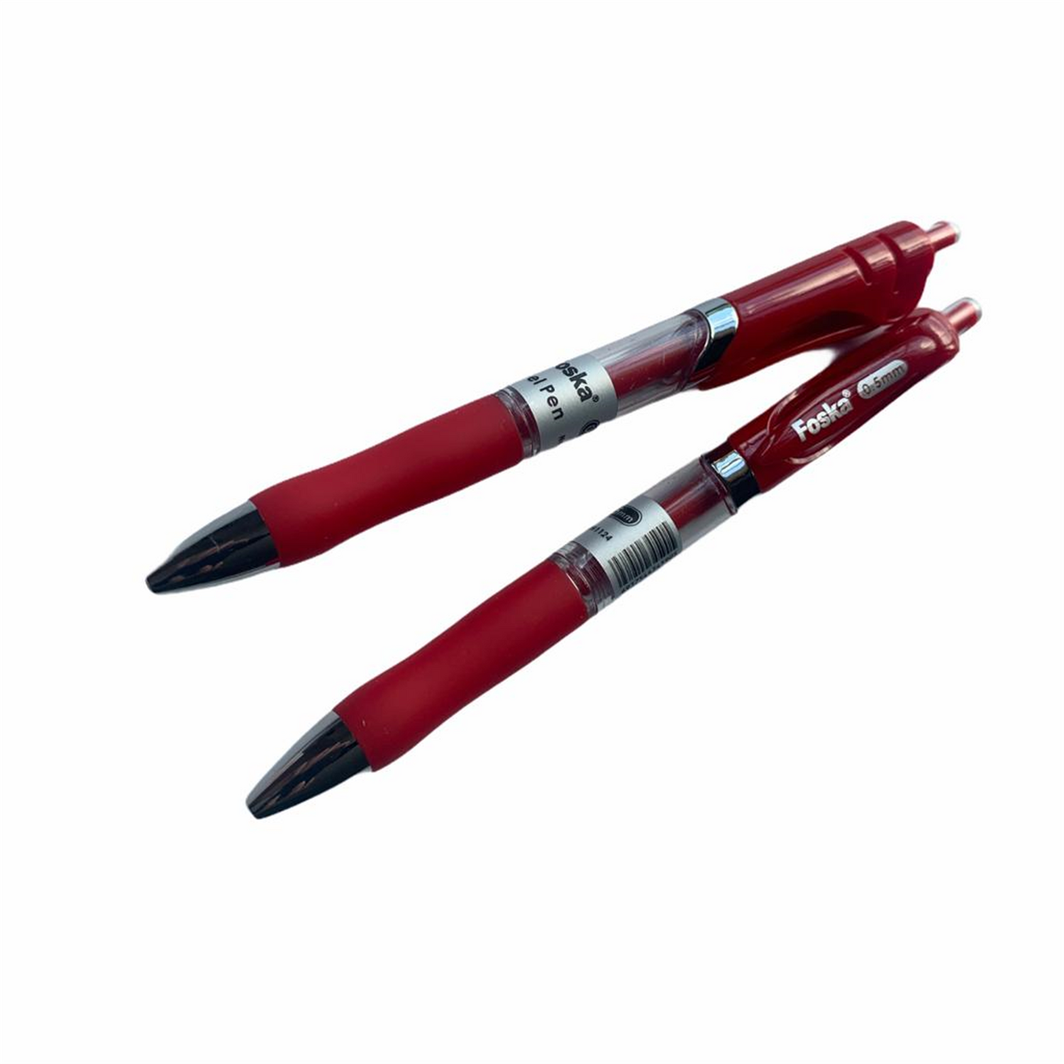Foska Pack Of 12 Red Soft Grip Retractable Ballpoint Gel Pens - Multi