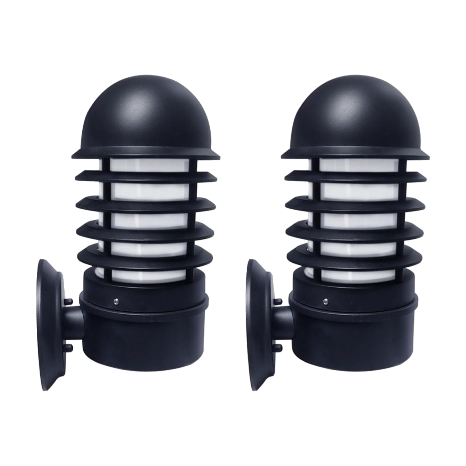 First Choice Lighting Set Of 2 Mason Outdoor Wall Lights - Black & White