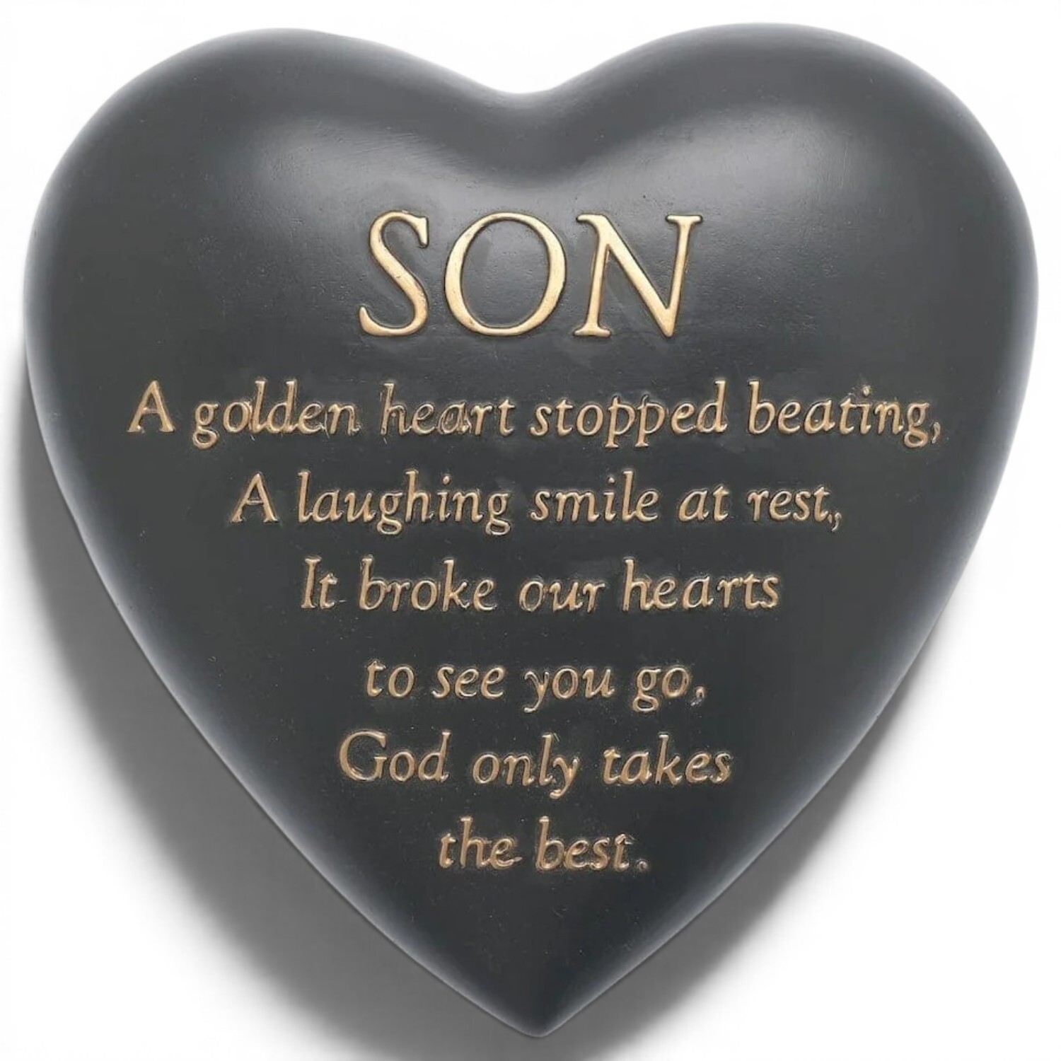 Son Heart Shaped Graveside Plaque - Multicoloured