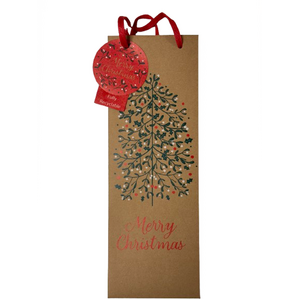 Pack of 12 Christmas Merry Berry Design Bottle Gift Bags
