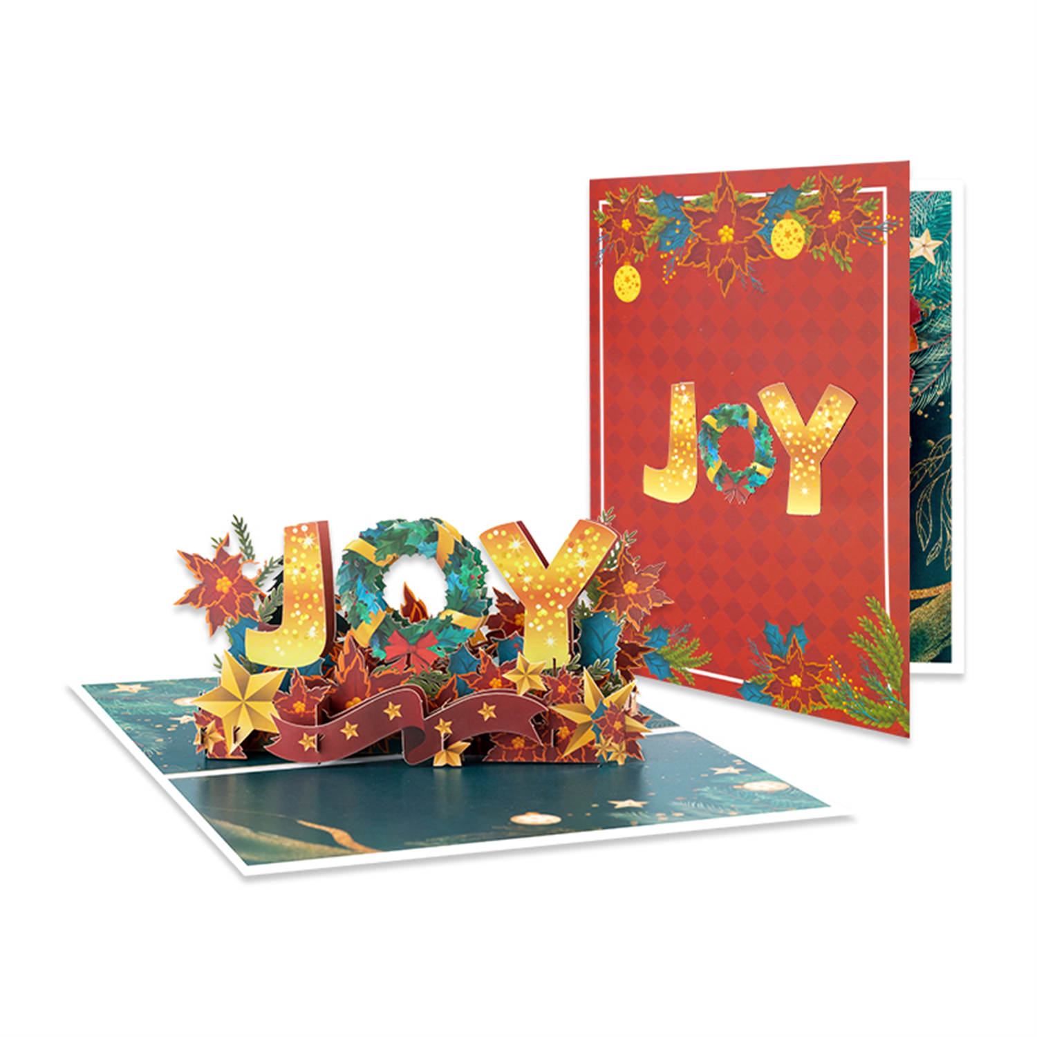 Joy in Bloom 3D Christmas Pop Up Card - Image 2