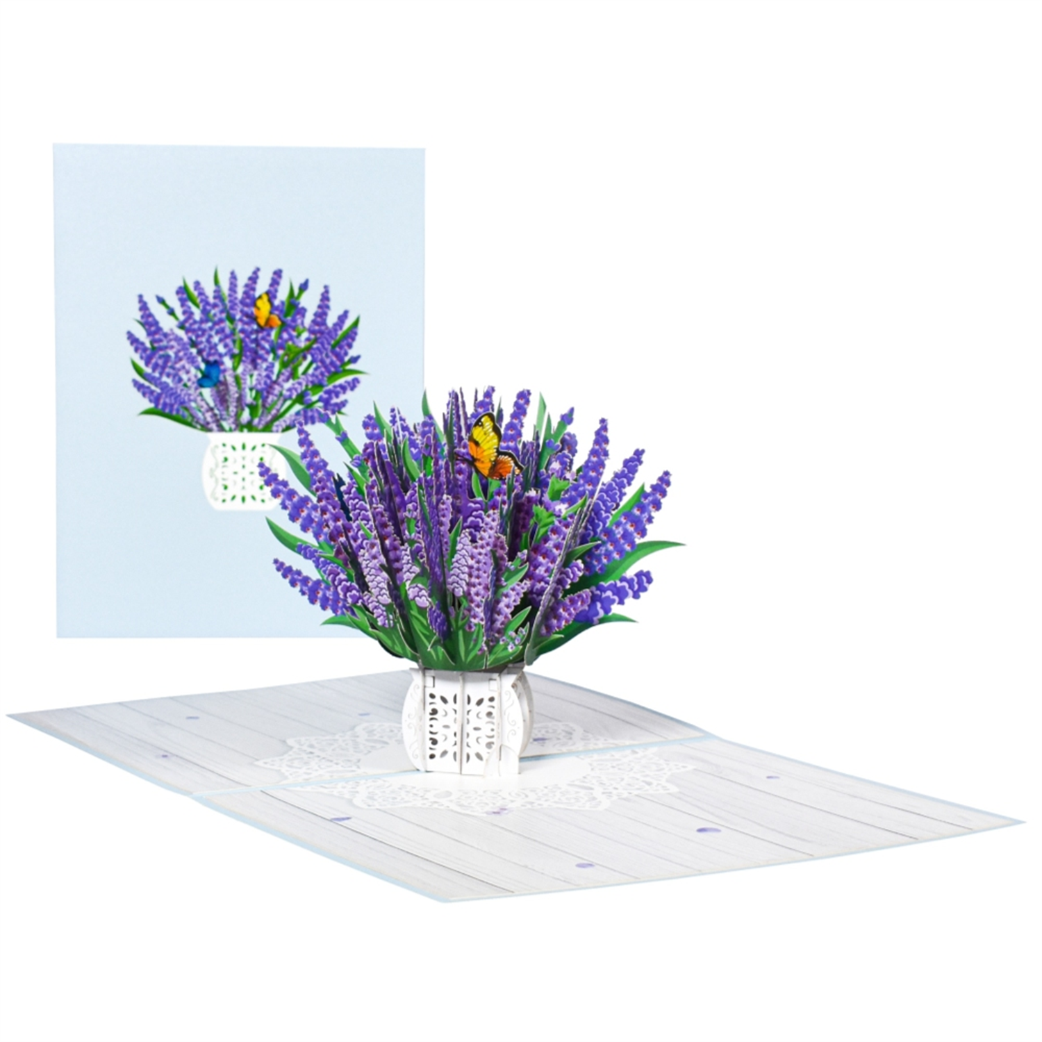 Brightfeel Purple Whispers Lavender Bouquet Greeting Card - White