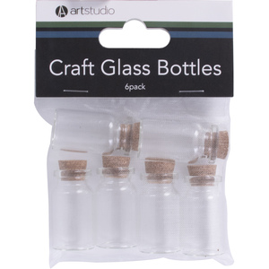 Pack of 6 Craft Glass Bottles