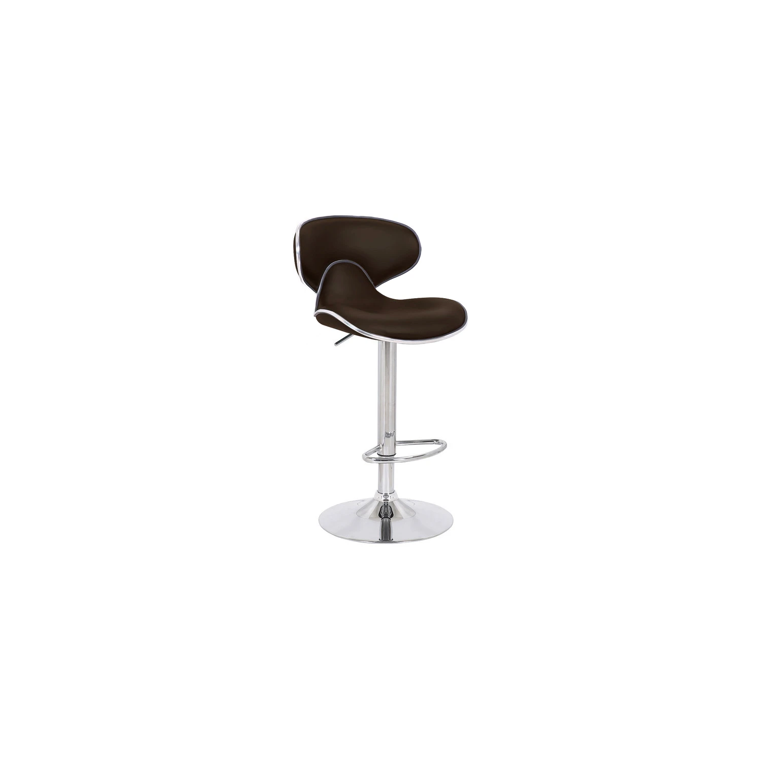 Lamboro Carcaso Faux Leather Bar Stool, Adjustable Swivel, Chrome Base - Image 2