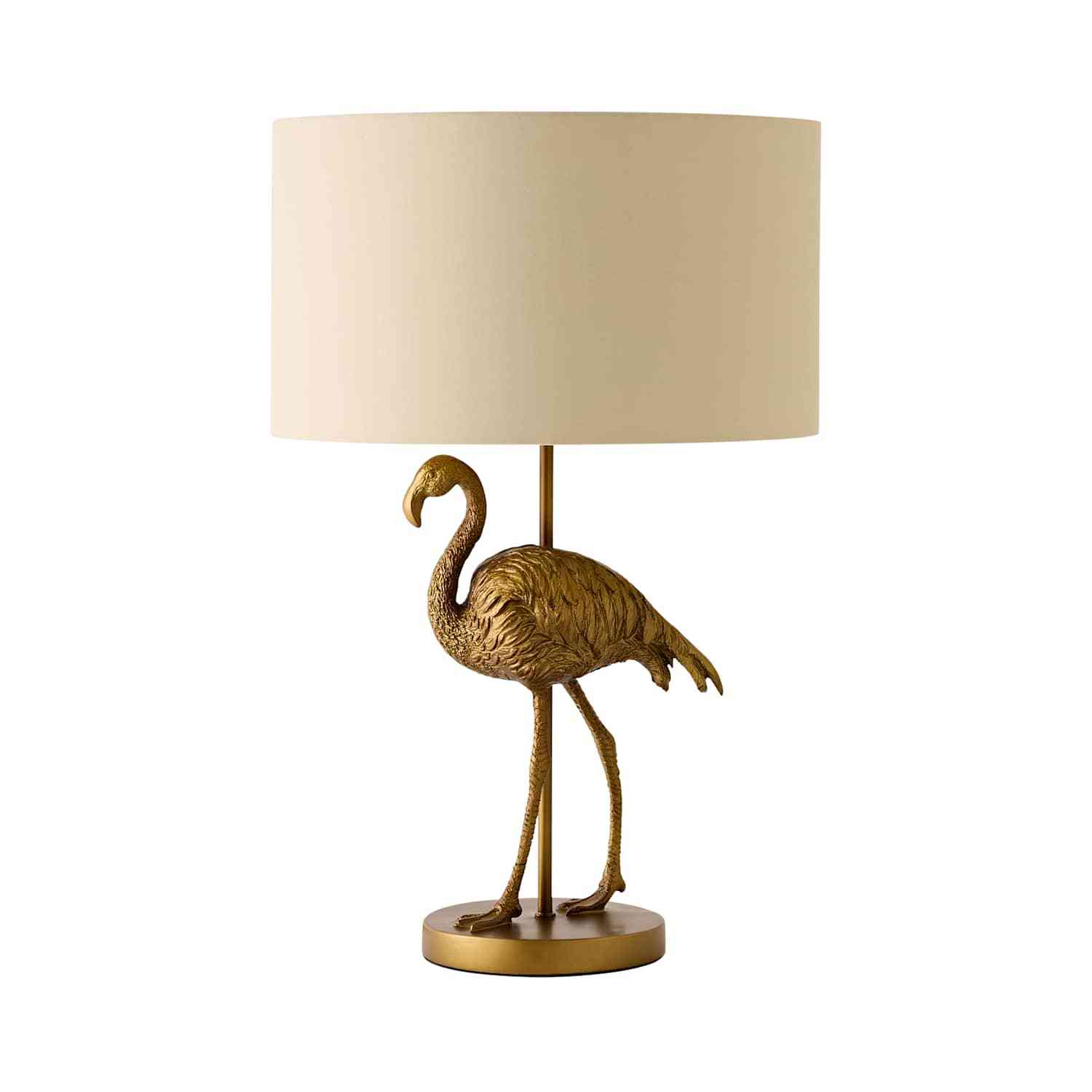 Valuelights Flo Flamingo Beige And Gold Inner Shade Bronze Table Lamp With Bulb - Image 6