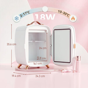 HOMCOM Skincare Refrigerator with LED Mirror, Cooling Function