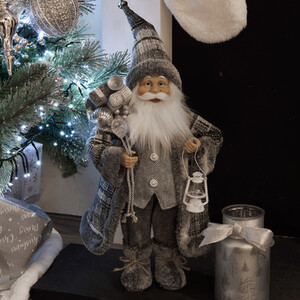 Scandi Standing Santa Decoration