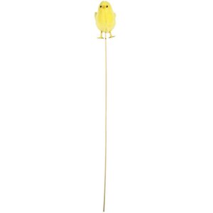 Pack of 12 Chick on Wooden Stick - Yellow