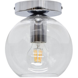 Barnum Clear Glass Globe Chrome Ceiling Light Fitting