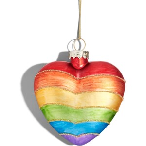 Rainbow Heart Shaped Bauble