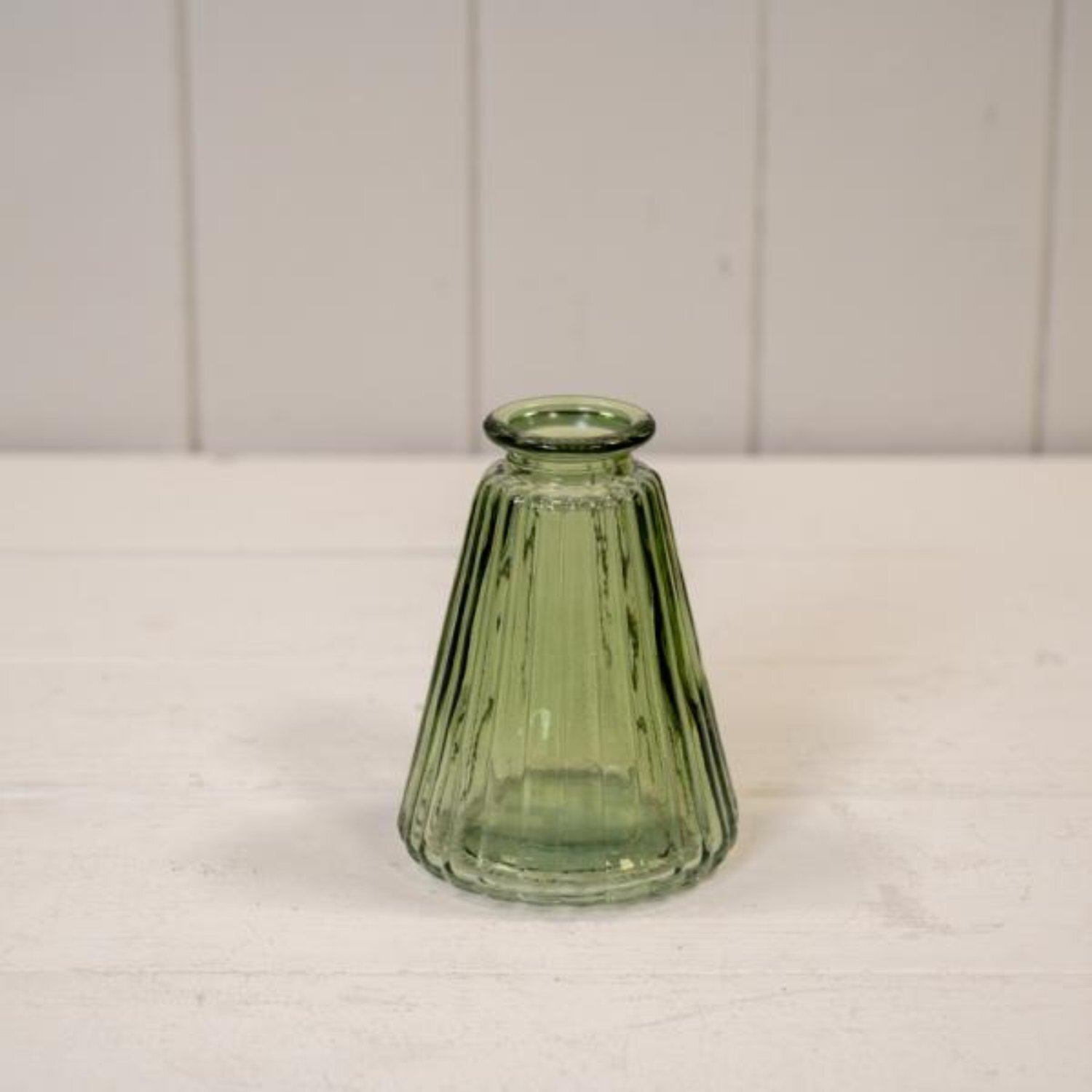 Kdmd Vintage Green Ribbed Glass Bottle - Green