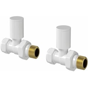 Straight Manual Radiator Valve and Lockshield Set-PWVALVE1W