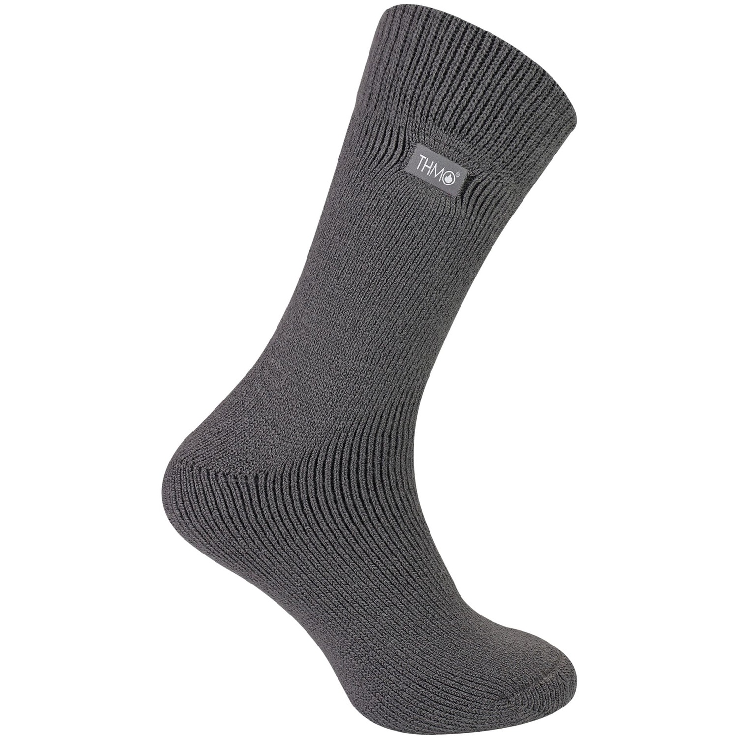 THMO - 1 Pair Mens Thick Fleece Lined Warm Thermal Socks for Winter - Charcoal - Size UK 6-11 - Image 2