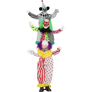 Stackable Halloween Animated Clown, Red Light-Up Eyes & Sound