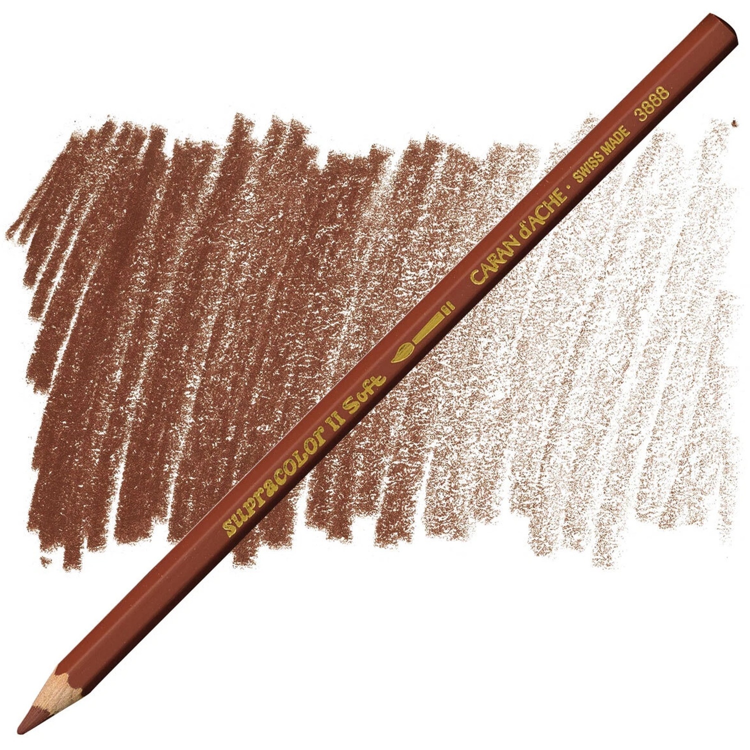 Caran d'Ache Supracolor Soft Watercolour Pencil Cedar Burnt Sienna 3.8mm Art - Image 2