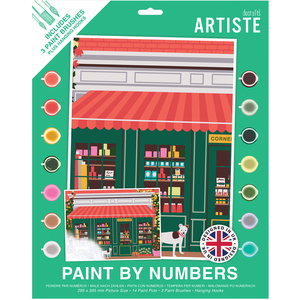 DOCRAFTS ARTISTE Large Paint by Numbers, Shopfront, 39.5 x 29.5cm Board, Art
