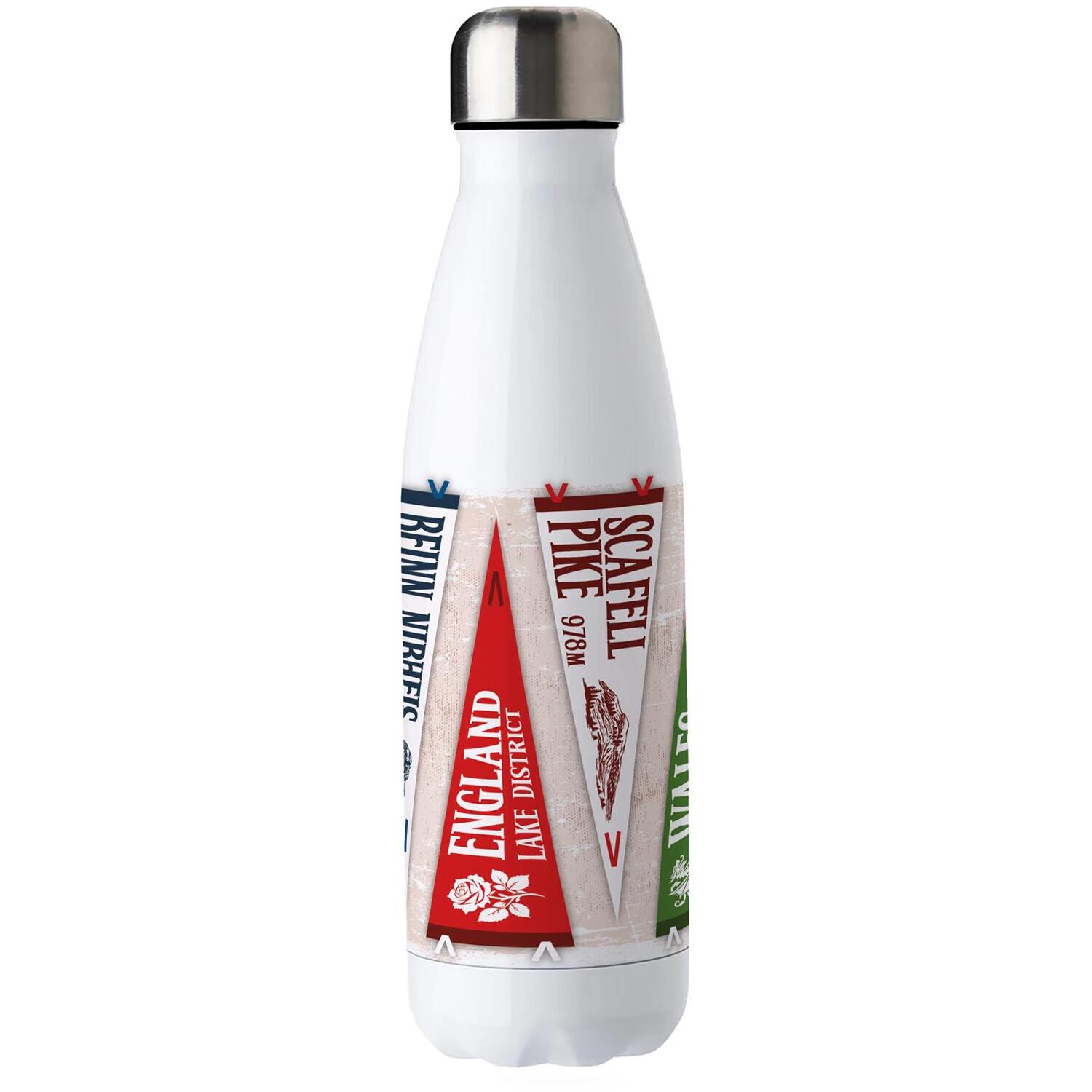B&Q -  National Three Peaks Flags Stainless Steel Water Bottle - Image 3