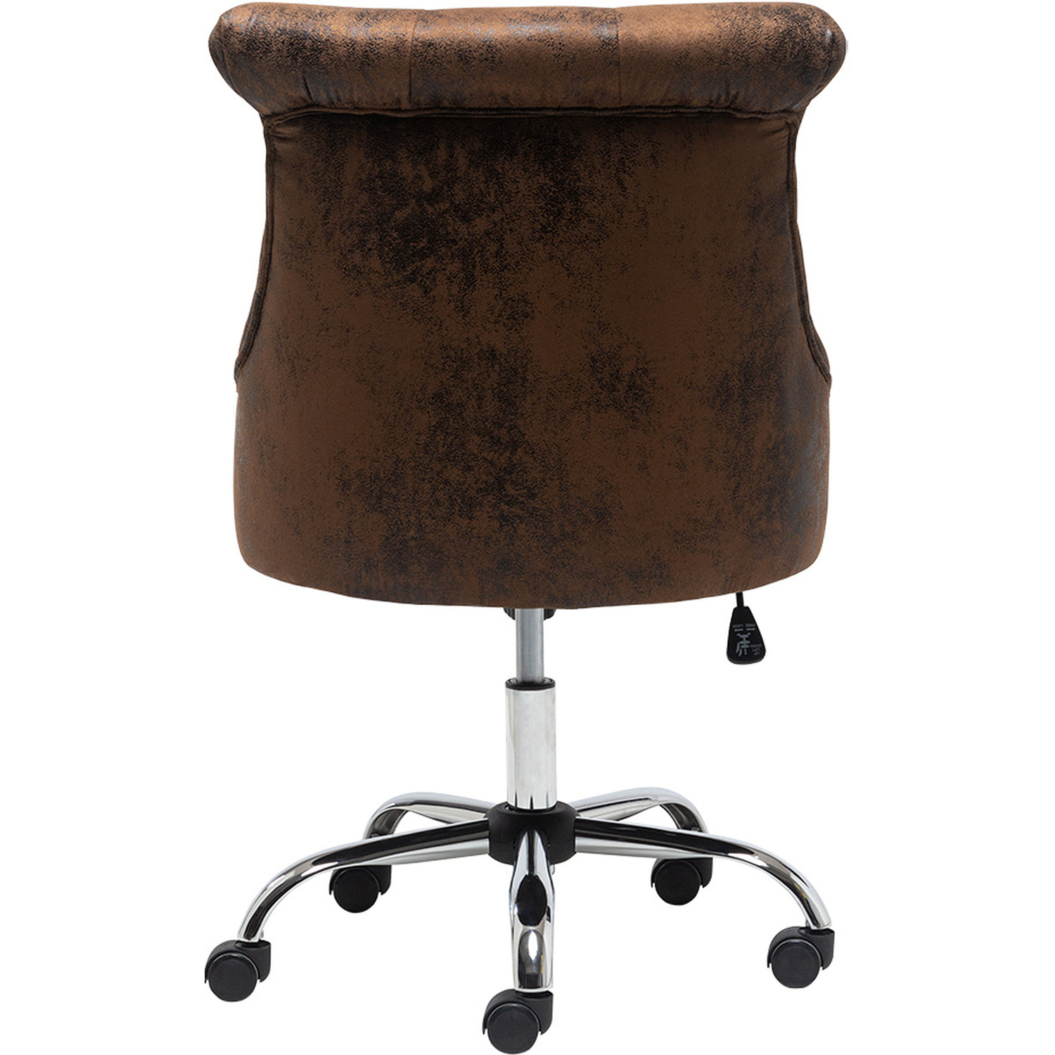Adjustable Buttoned Back Pu Leather Computer Chair - Brown