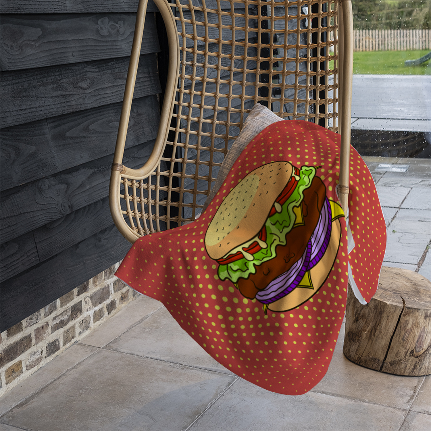 The Pop Art Illustration Of Burger Blanket - Orange