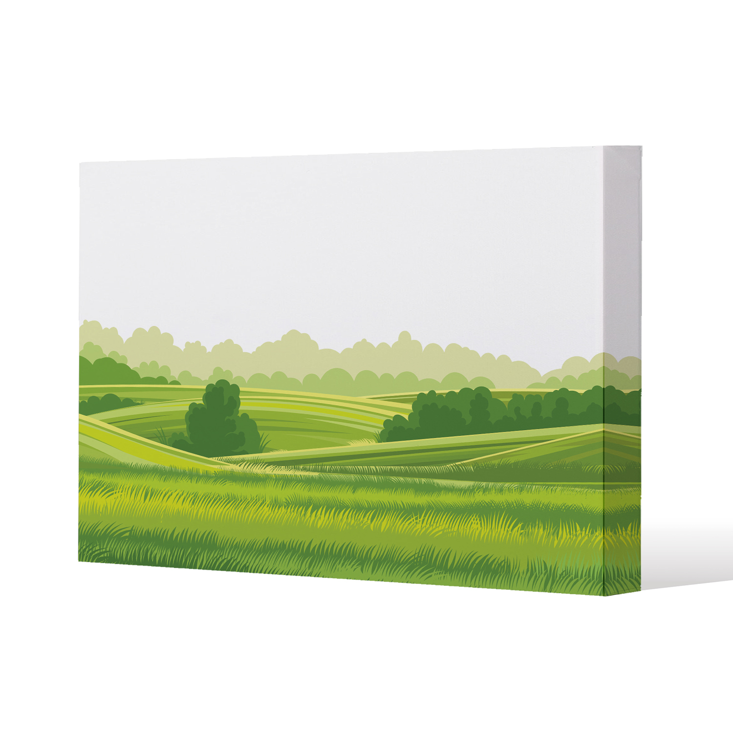 landscape illustration Canvas Print - Green / 51cm / 77cm